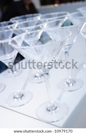 an image of martini salt rim glasses empty