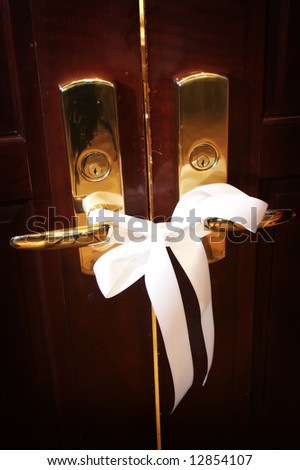 an image of church doors before a wedding