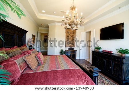 Image of a brightly decorated master bedroom