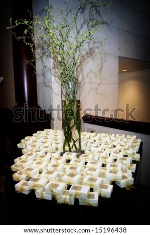 stock photo An image of decorated table with wedding favors