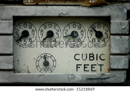 A close up image of a gas meter