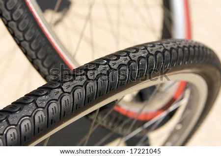 A close up image of bicycle tires