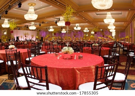 stock photo Table setting at a luxury wedding reception