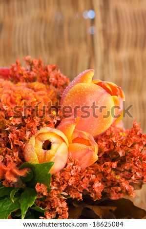 orange flowers bouquet. and orange bridal ouquet