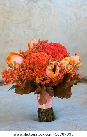 orange flowers bouquet. and orange bridal ouquet