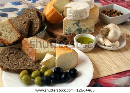 http://image.shutterstock.com/display_pic_with_logo/101783/101783,1210951269,20/stock-photo-cheese-bread-and-olives-for-healthy-mediterranean-breakfast-12664465.jpg