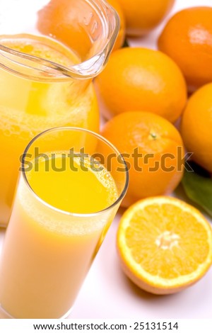 Home made orange juice, healthy source of vitamins