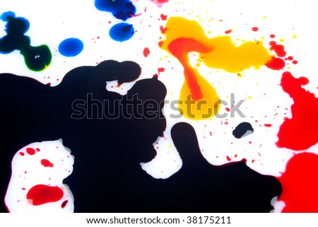 Cyan magenta yellow and black abstract artistic image