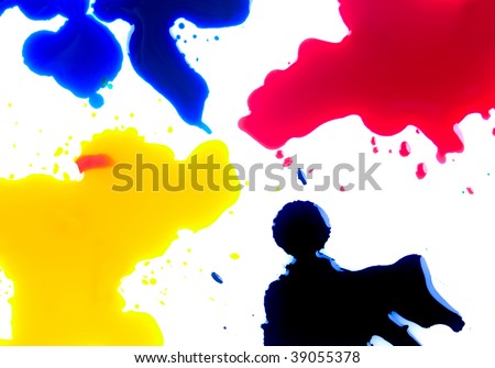 Abstract image with cyan magenta yellow and black color