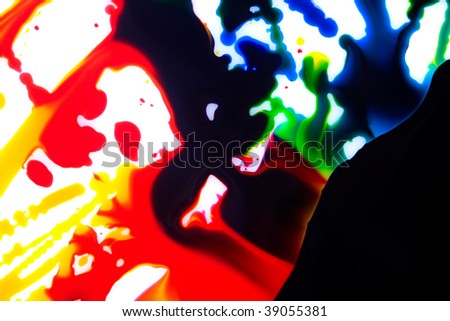 Abstract artistic image with cyan magenta yellow and black color