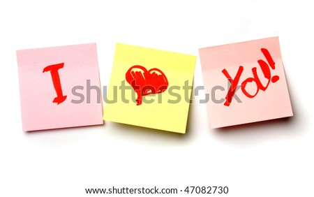 love you notes. stock photo : I love You