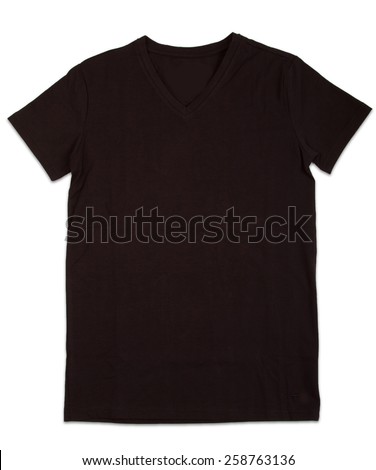 Black tshirt template isolated on white. T-shirt template ready for your own graphics