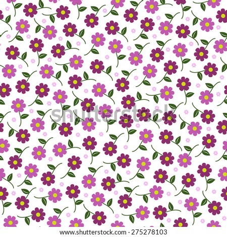 small vector pink flowers seamless pattern. flowers background.