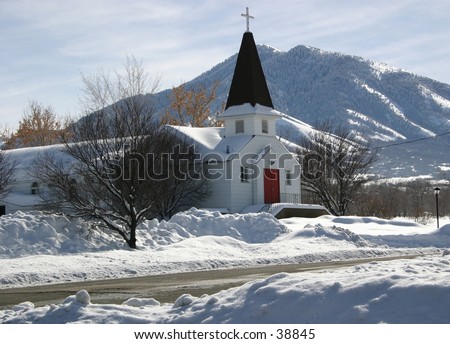 church covered in snow