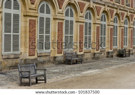 Benches in French Castle Yard