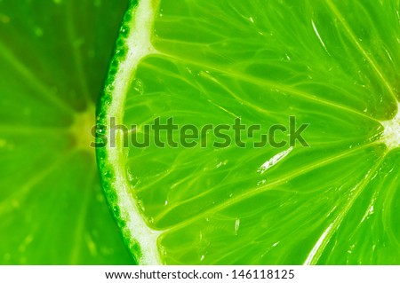 close-up of a slice of lime