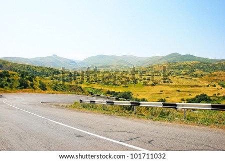 Road in high mountain, Armenia.