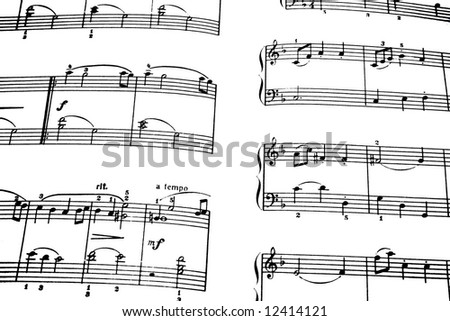 High contrast music notes sheet.