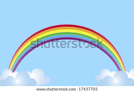illustration of arching rainbow in sky