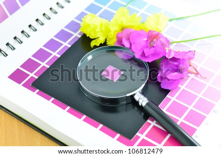 Search color with flowers and book guide