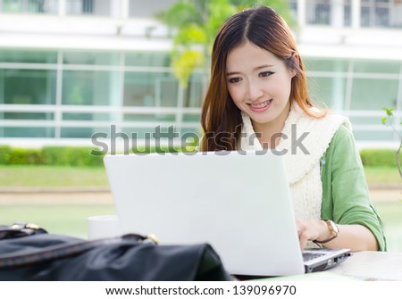 Beautiful young student smiling after interview job success