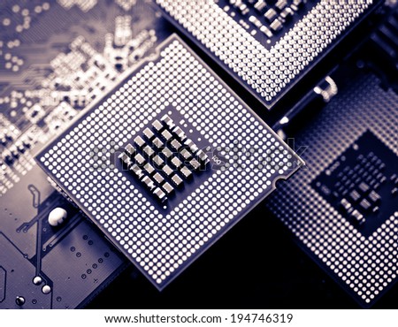 computer cpu (central processor unit) chip (Black and White)