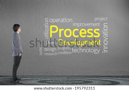 Businessman looking Process Development keyword
