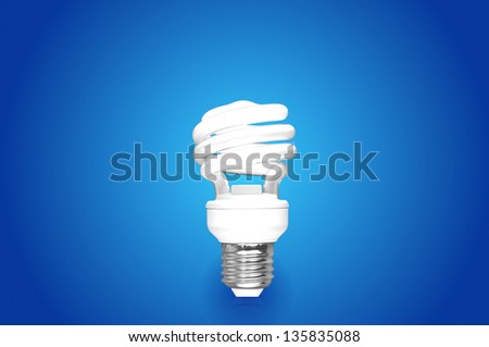 Compact Fluorescent Bulb on blue background (CFL)