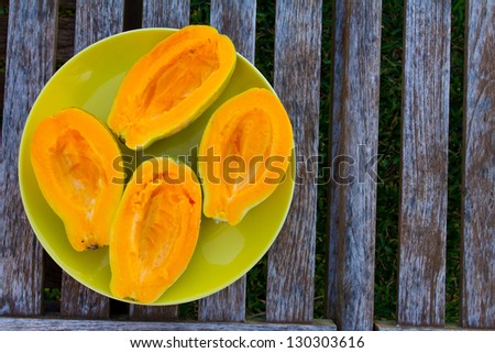 Perfect papayas served in Hawaii are a great tropical fruit to eat for breakfast.