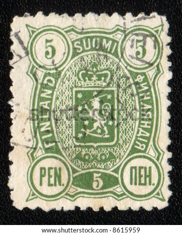 Vintage antique postage stamp from Finland