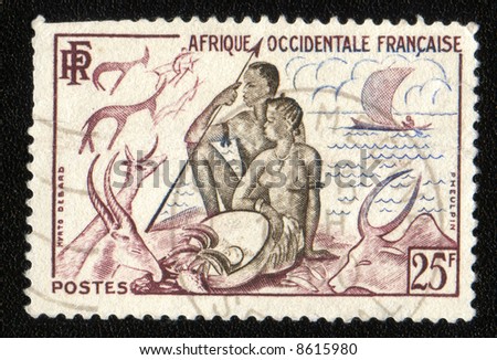Vintage antique postage stamp from France