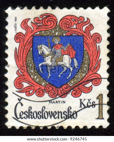 Vintage antique postage stamp from Czechoslovakia