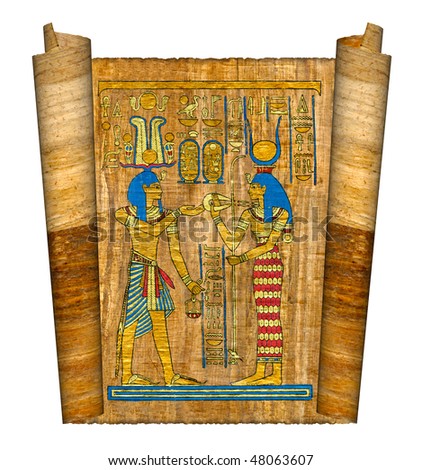 برديات مصريه من عصر الفراعنه Stock-photo-beautiful-egyptian-papyrus-with-elements-of-ceremonial-ornament-48063607