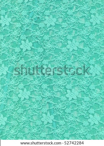 Turquoise lace fabric textile texture to background
