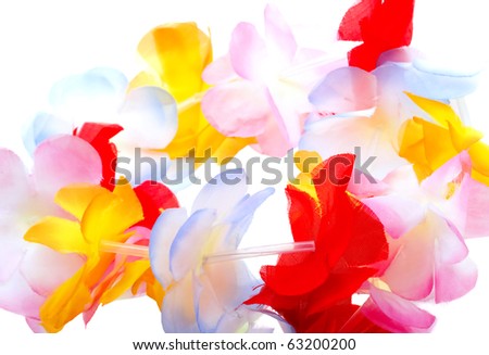 Hawaiian Flowers Background. colorful Hawaiian lei with