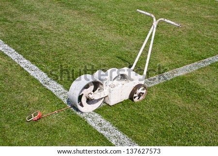Painting lines football on the field
