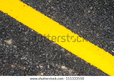 New asphalt texture with yellow line