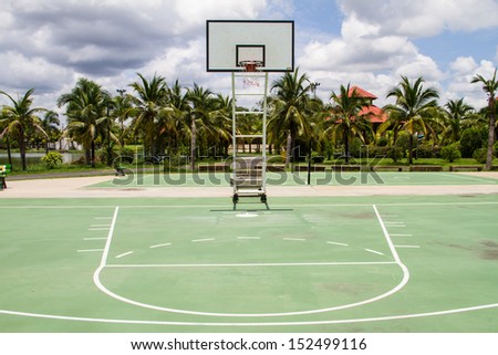Outdoor public basketball court