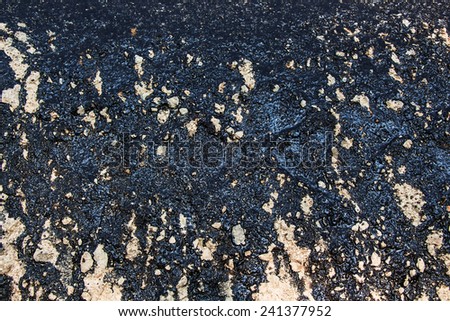 black asphalt on the road reconstruction