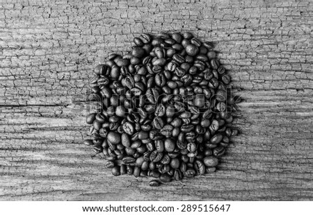 Black and white beans coffee