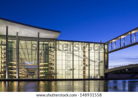 The Paul-Lobe-Haus, the office Building of the germany Parliament at twilight hour. Berlin, Germany
