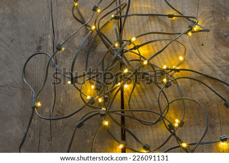 Electric lights need to be unraveled before decorating the christmas tree