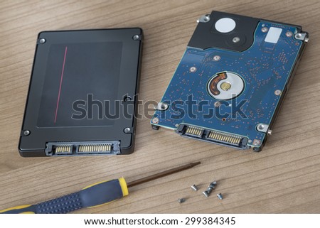 Physical Hard Disc drive being replaced by a solid state flash drive