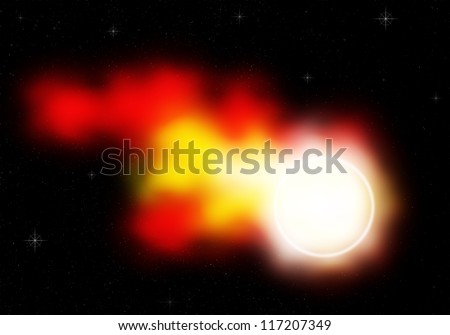 a graphic of Comet in space