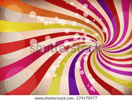a graphic of abstract background explosion,vintage retro style with fabric texture and bokeh