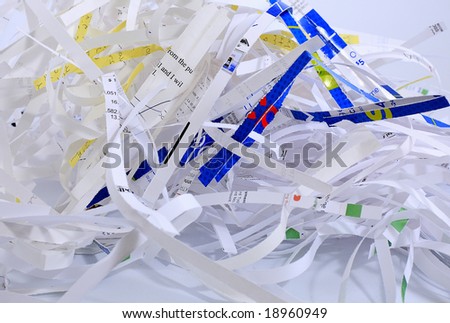 Shredded documents protecting identity and privacy.