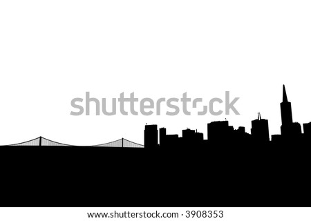 Silhouette of Downtown San Francisco and the Bay Bridge