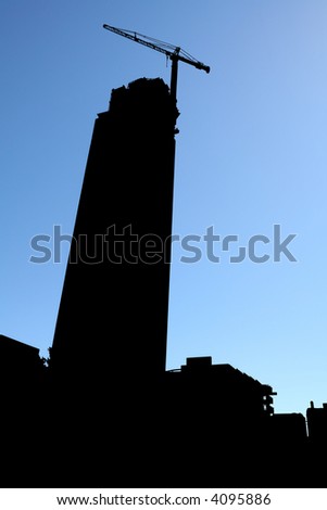 Residential tower under construction - Silhouette