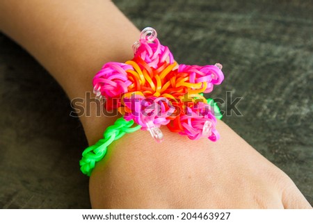 Colorful Rainbow loom bracelet rubber bands fashion