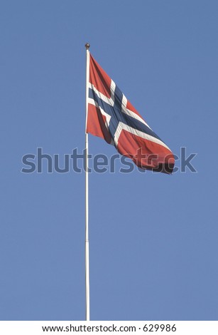 norwegian flag on a flag pole